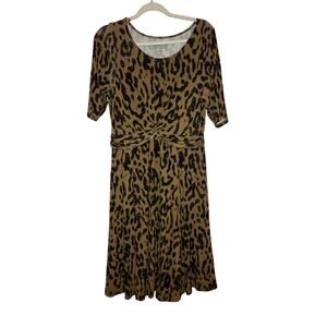 Torrid animal print dolman twist knee length comfy dress size 00 (Medium)